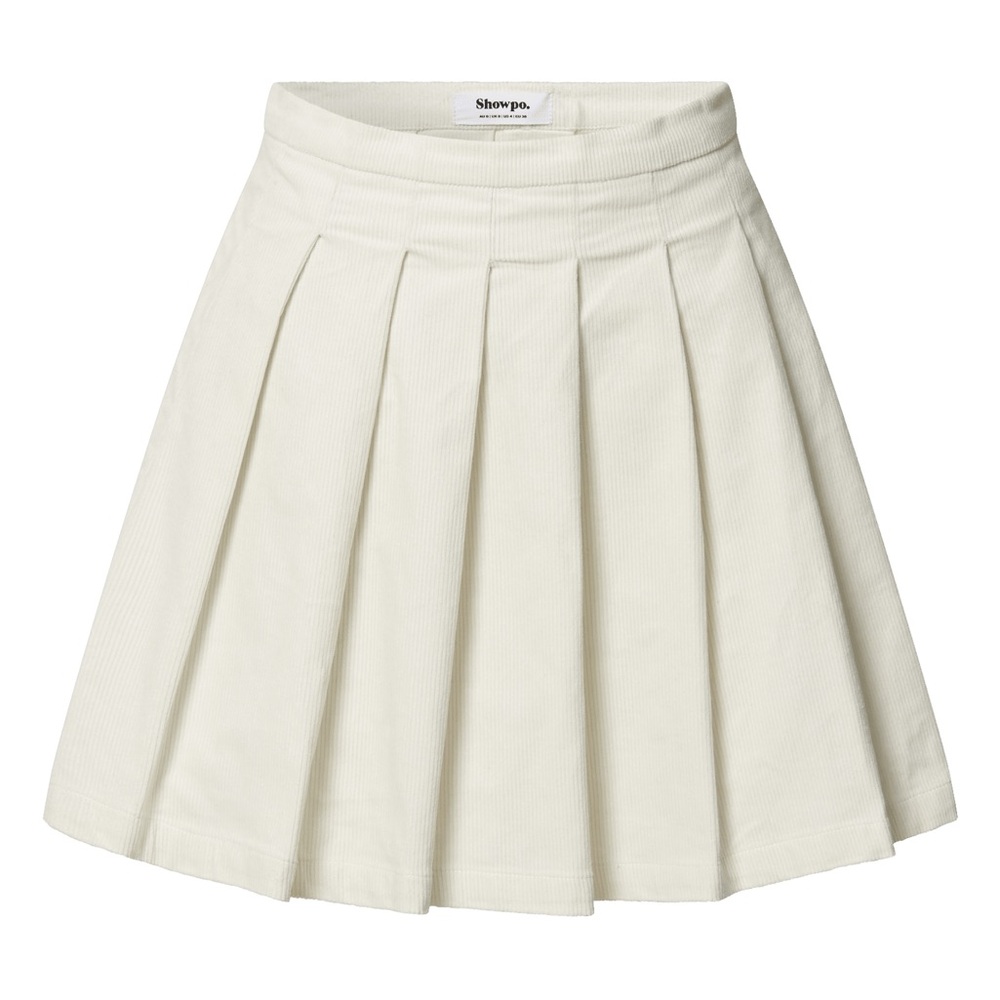 Showpo Cream Pleated Skirt